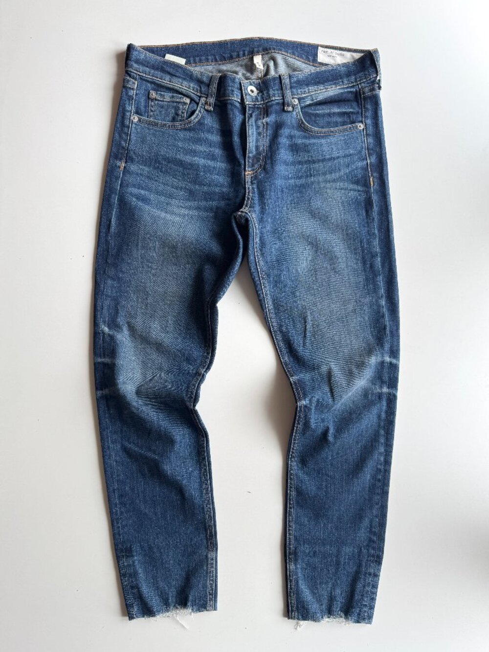 RAG & BONE Dre Capri Clean Deville Mid Rise Slim Boyfriend Jeans, Size 27